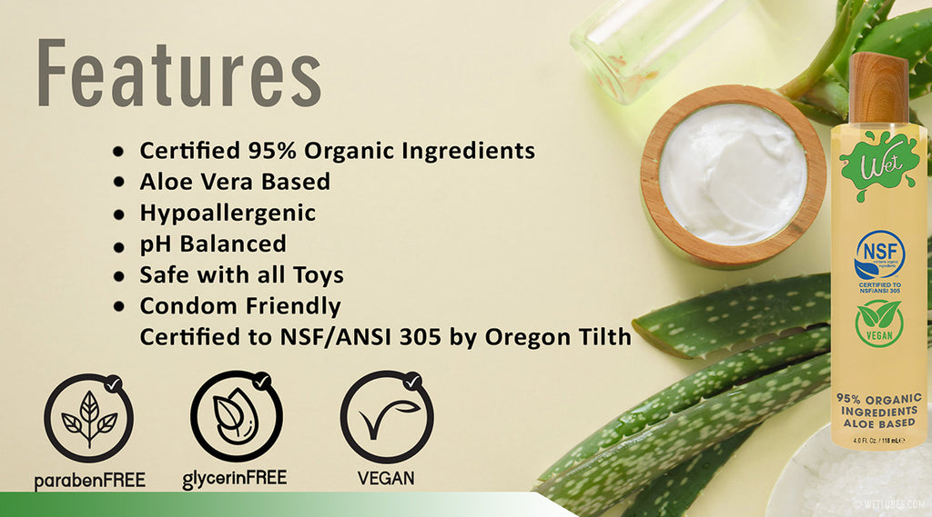 Wet Essential95 95% Organic Aloe Vera Based Lube - Features