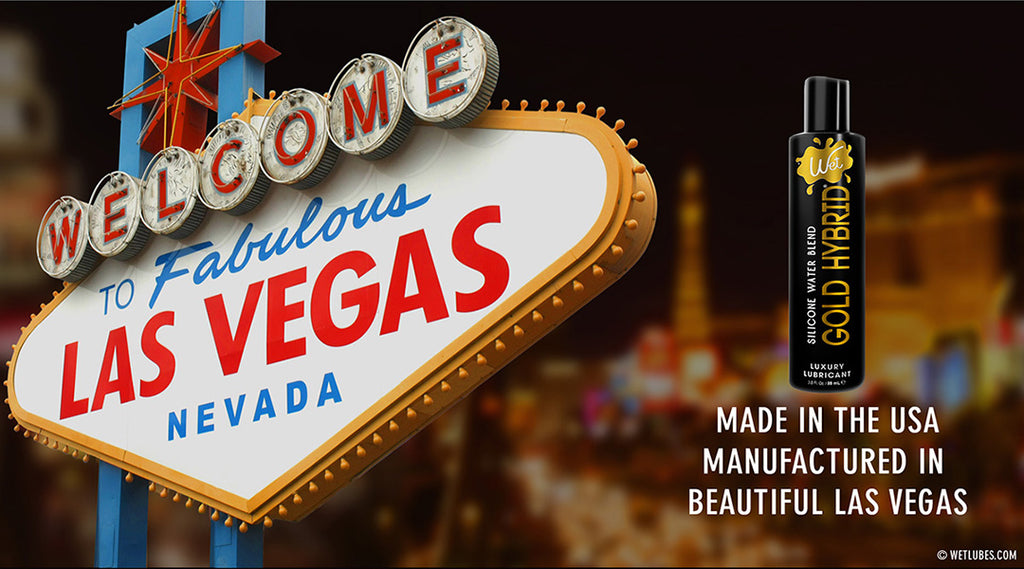 Wet Gold Luxury Hybrid Water Silicone Blend Lubricant - Made in the USA - Manufactured in Beautiful Las Vegas