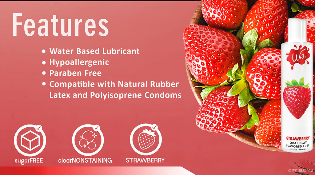 Wet Flavored Sultry Strawberry Edible Lubricant - Features