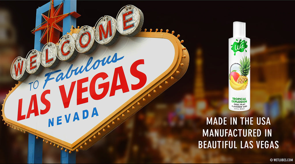 Wet Flavored Tropical Explosion Edible Lubricant - Made in the USA - Manufactured in Beautiful Las Vegas