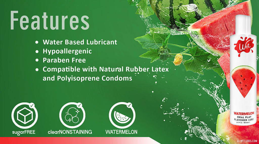Wet Flavored Juicy Watermelon Edible Lubricant - Features