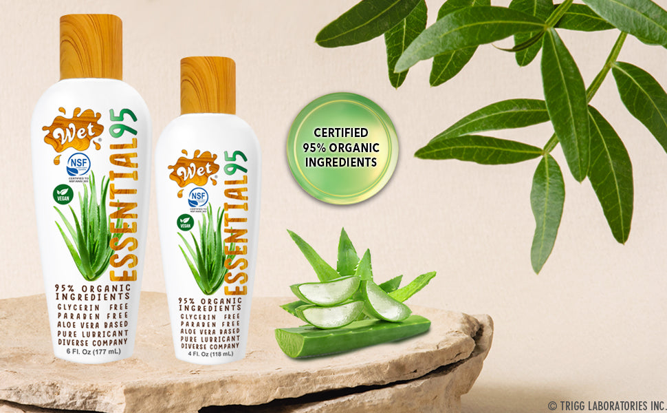 Lubricant You Can Trust: 95% Organic lube, NSF Certified All Natural Aloe Based Lubricant using 100% All-Natural Ingredients compounded with high-grade extracts that moisturize, protect, and rejuvenate your most intimate areas. 