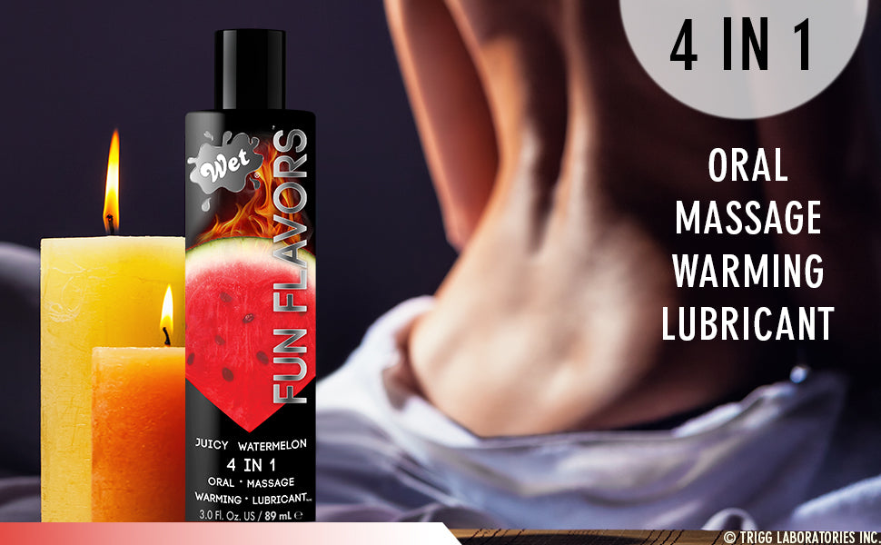 Wet Fun Flavors 4-In-1 fruit flavored Lubricants do not contain sugar, gluten, or dyes, and will not stain sheets. These edible lubes are formulated to indulge guilt free. These delicious flavors taste just like the real thing, with no artificial 
