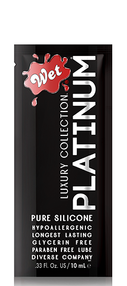 Wet Platinum Silicone Lubricant Sample Pouch
